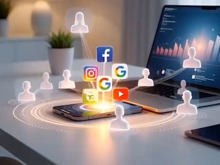 Smartphone connecté aux réseaux sociaux